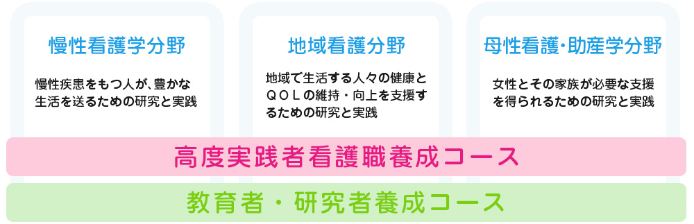 看護学研究科の3分野